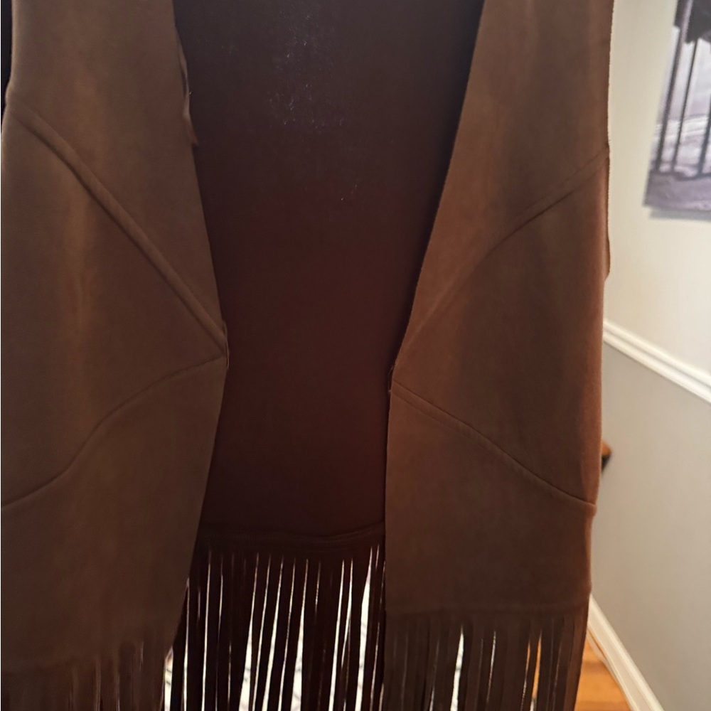 Brown faux suede